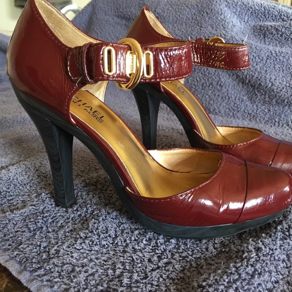Michael Korea’s Burgundy Patent Mary Jane Pumps